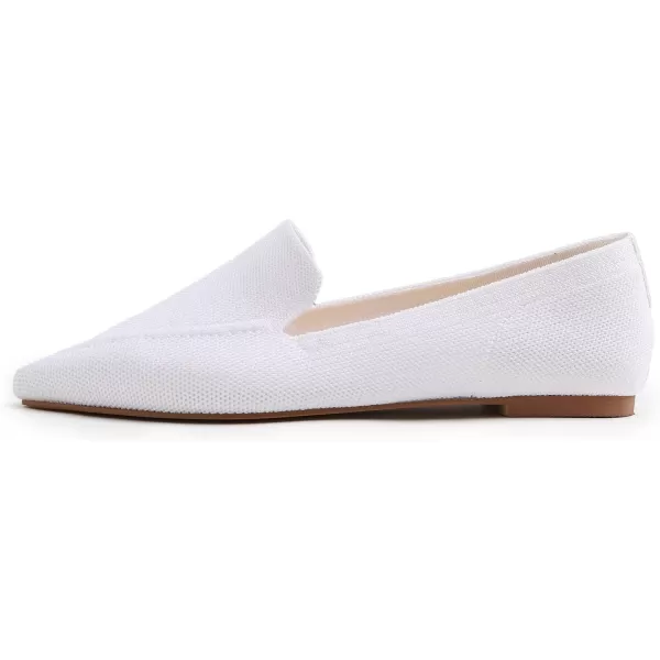 FEVERSOLE Women's Woven Pointy Fashion Cutouts Breathable Knit Flat Shoes