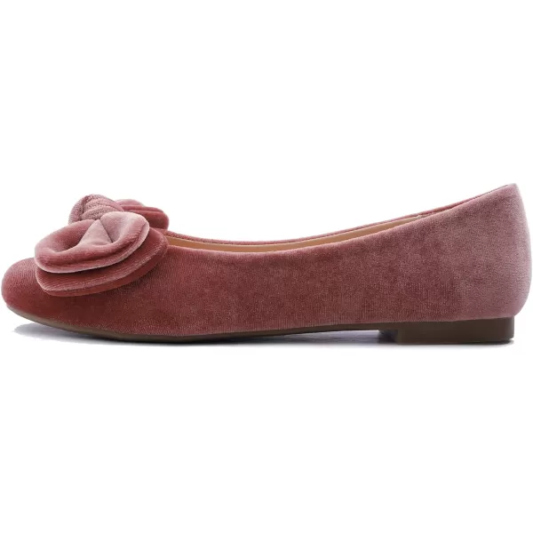 Feversole Women's Round Toe Cute Bow Trim Ballet Flats
