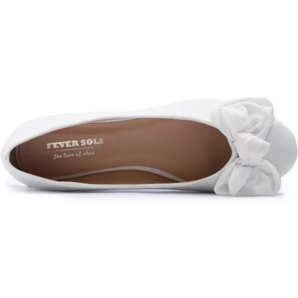 Feversole Women's Round Toe Cute Bow Trim Ballet Flats