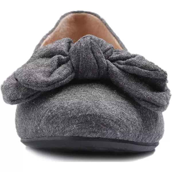 Feversole Women's Round Toe Cute Bow Trim Ballet Flats
