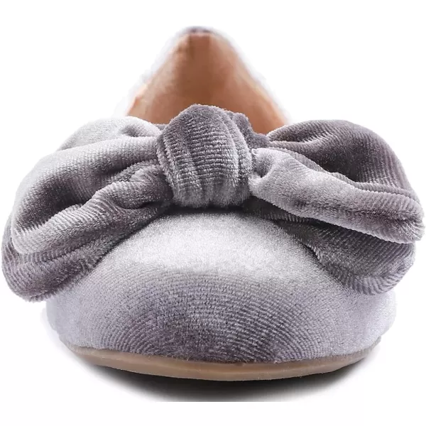 Feversole Women's Round Toe Cute Bow Trim Ballet Flats
