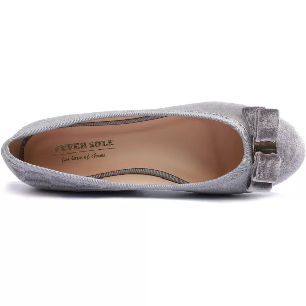Feversole Women's Round Toe Cute Bow Trim Ballet Flats