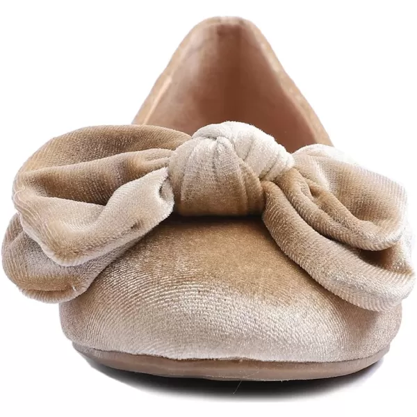 Feversole Women's Round Toe Cute Bow Trim Ballet Flats