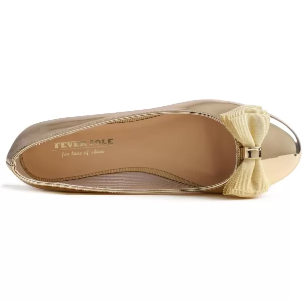 Feversole Women's Round Toe Cute Bow Trim Ballet Flats