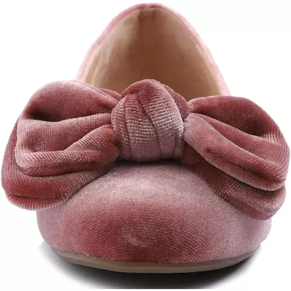 Feversole Women's Round Toe Cute Bow Trim Ballet Flats