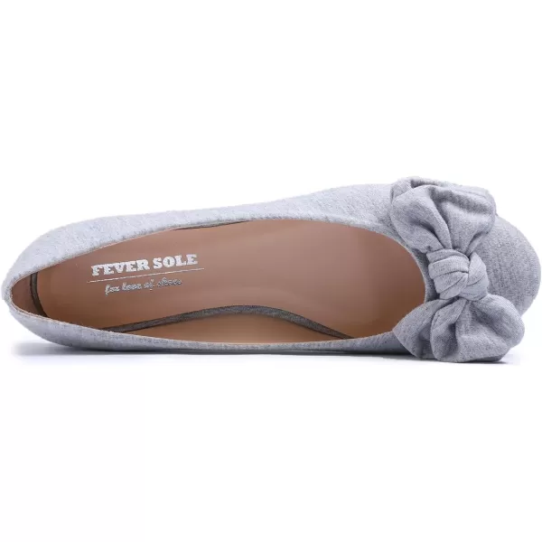 Feversole Women's Round Toe Cute Bow Trim Ballet Flats