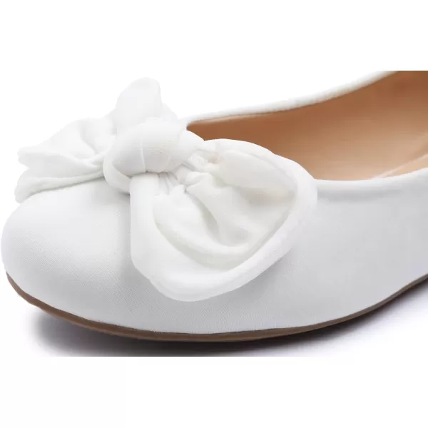 Feversole Women's Round Toe Cute Bow Trim Ballet Flats