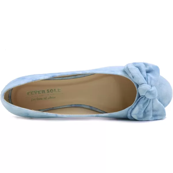 Feversole Women's Round Toe Cute Bow Trim Ballet Flats
