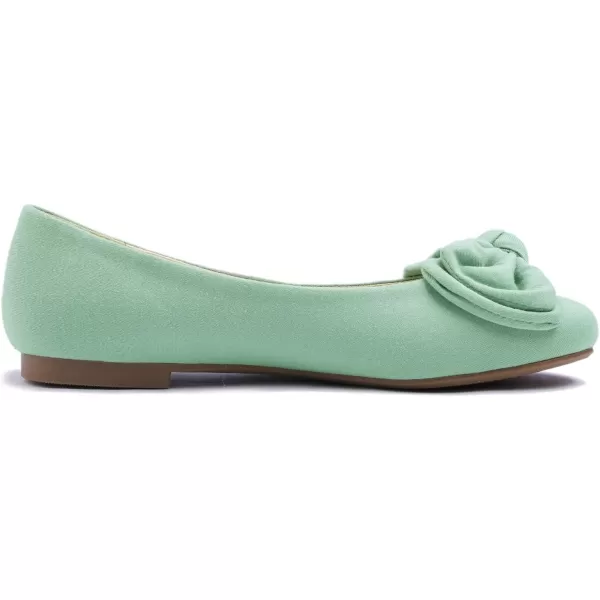Feversole Women's Round Toe Cute Bow Trim Ballet Flats