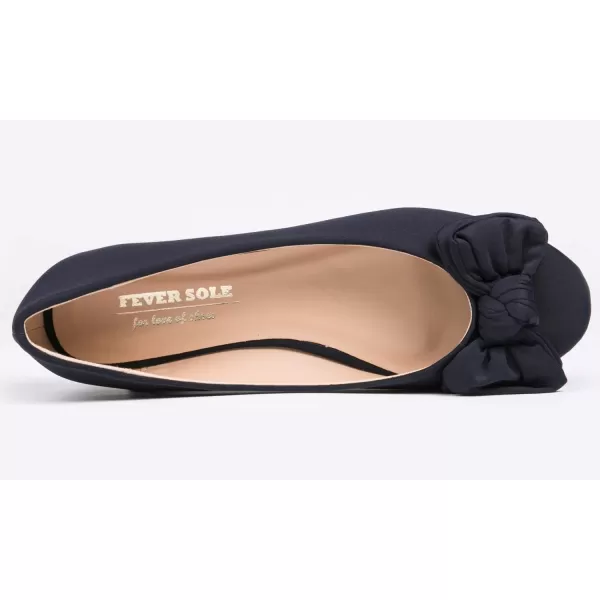 Feversole Women's Round Toe Cute Bow Trim Ballet Flats