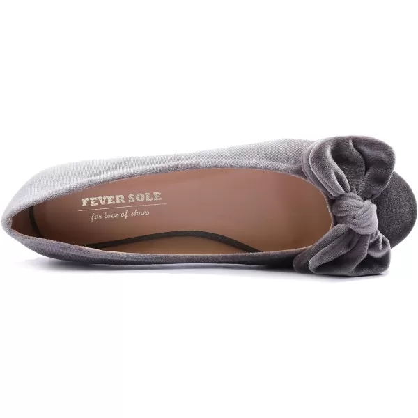 Feversole Women's Round Toe Cute Bow Trim Ballet Flats