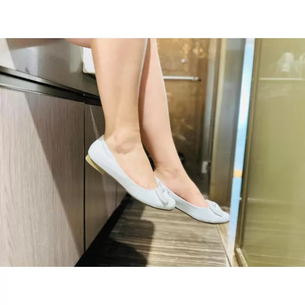 Feversole Women's Round Toe Cute Bow Trim Ballet Flats