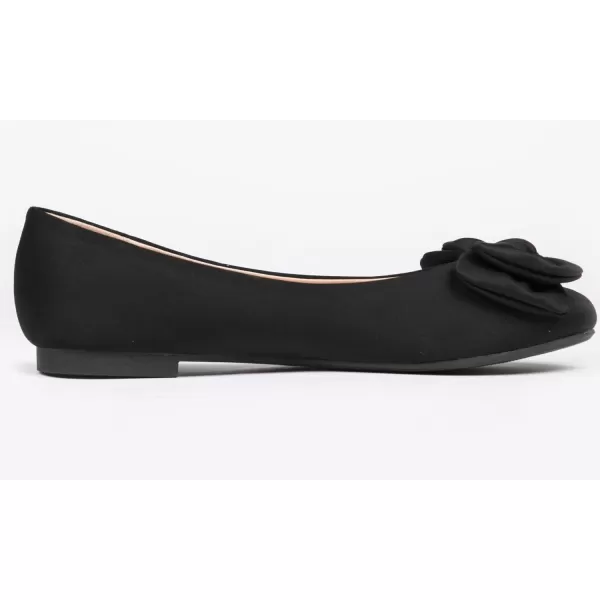 Feversole Women's Round Toe Cute Bow Trim Ballet Flats