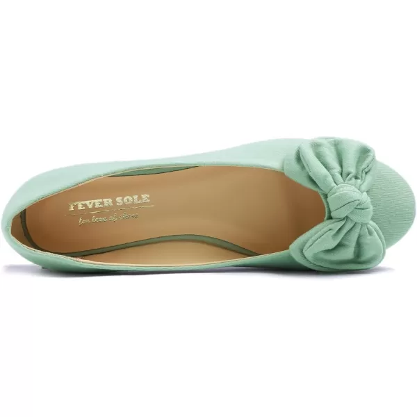 Feversole Women's Round Toe Cute Bow Trim Ballet Flats