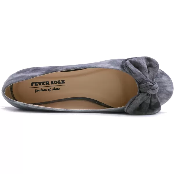 Feversole Women's Round Toe Cute Bow Trim Ballet Flats