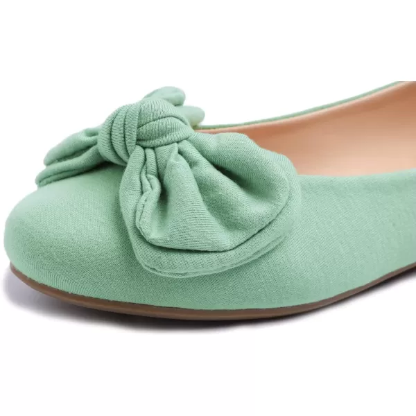 Feversole Women's Round Toe Cute Bow Trim Ballet Flats