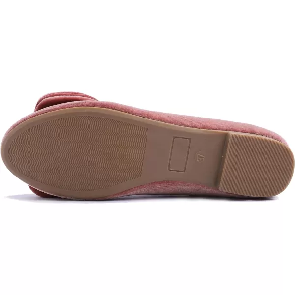 Feversole Women's Round Toe Cute Bow Trim Ballet Flats