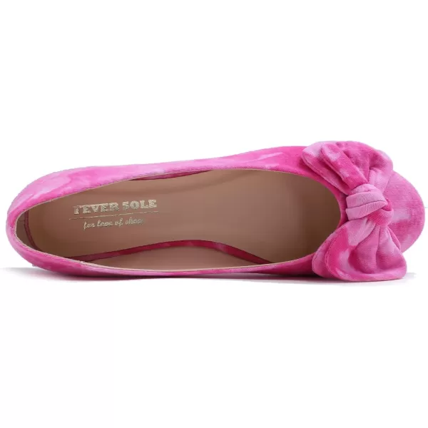 Feversole Women's Round Toe Cute Bow Trim Ballet Flats