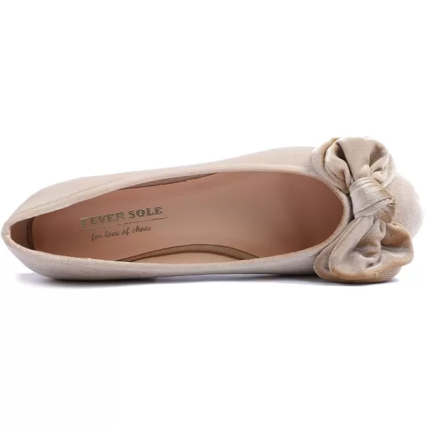 Feversole Women's Round Toe Cute Bow Trim Ballet Flats
