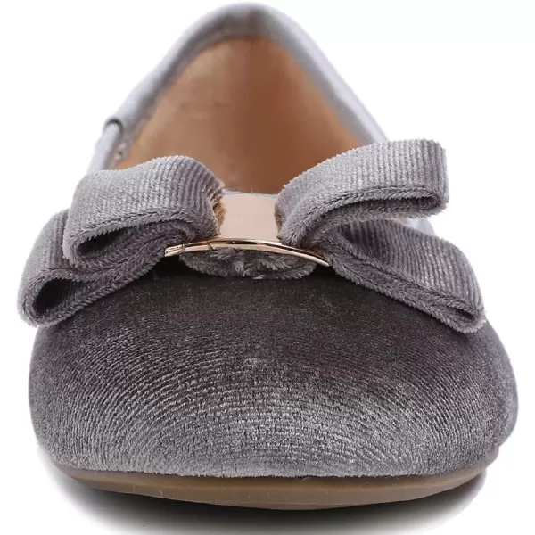 Feversole Women's Round Toe Cute Bow Trim Ballet Flats
