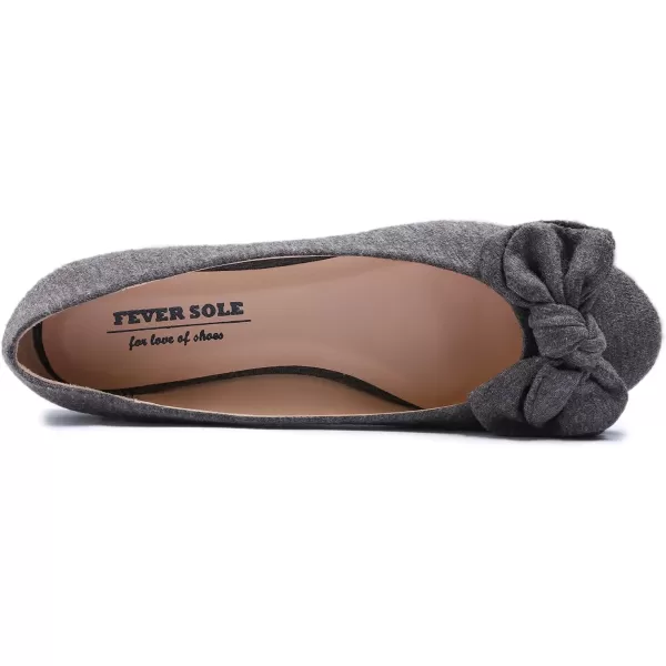 Feversole Women's Round Toe Cute Bow Trim Ballet Flats