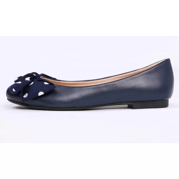 Feversole Women's Round Toe Cute Bow Trim Ballet Flats
