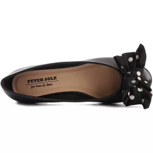 Feversole Women's Round Toe Cute Bow Trim Ballet Flats