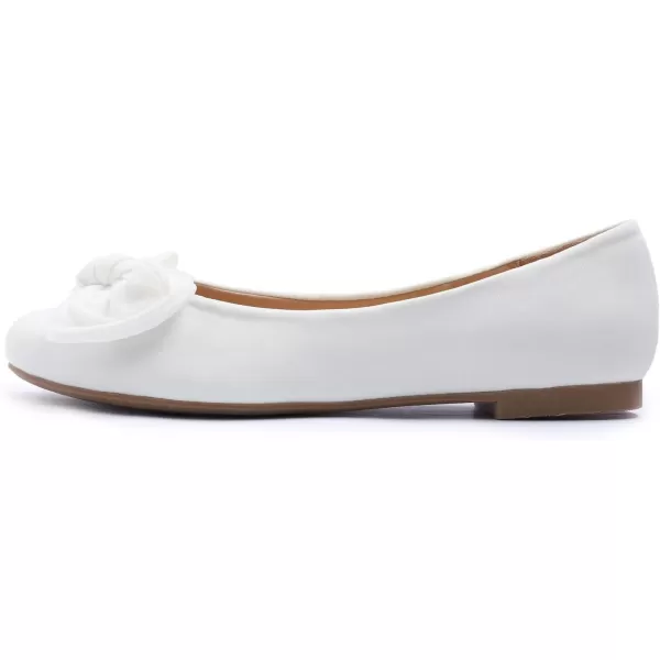 Feversole Women's Round Toe Cute Bow Trim Ballet Flats