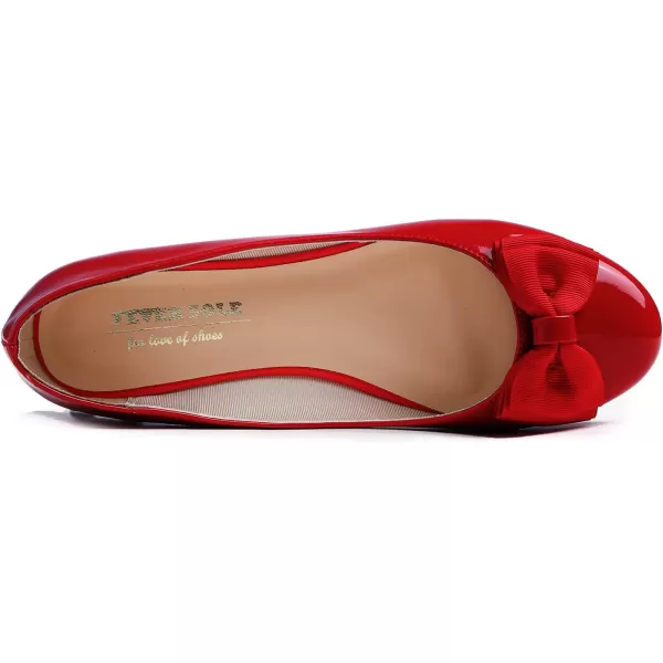 Feversole Women's Round Toe Cute Bow Trim Ballet Flats