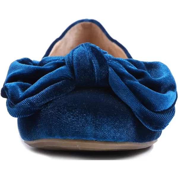 Feversole Women's Round Toe Cute Bow Trim Ballet Flats