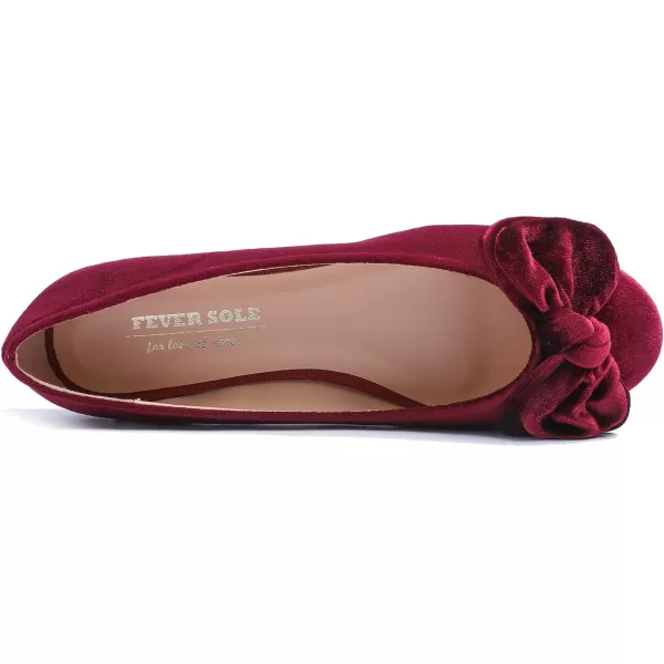 Feversole Women's Round Toe Cute Bow Trim Ballet Flats