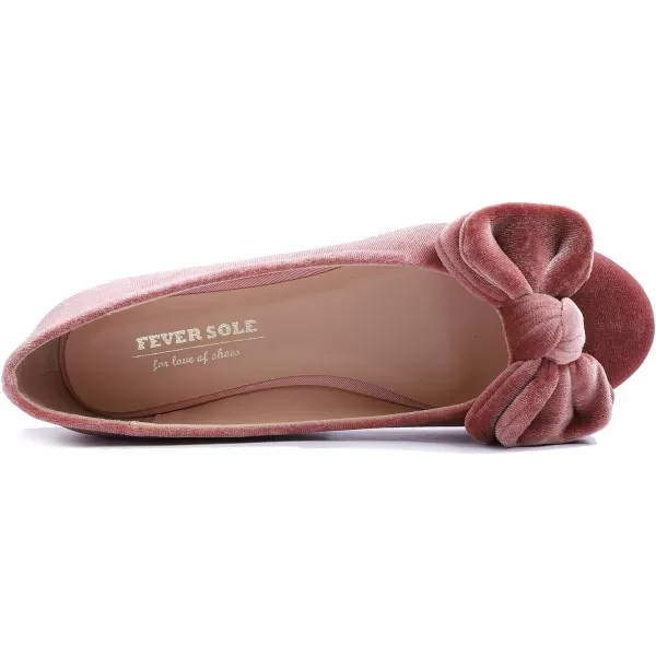 Feversole Women's Round Toe Cute Bow Trim Ballet Flats
