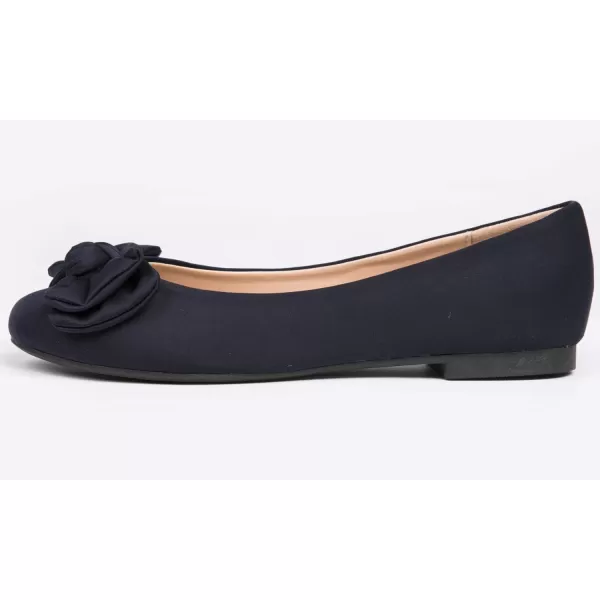 Feversole Women's Round Toe Cute Bow Trim Ballet Flats