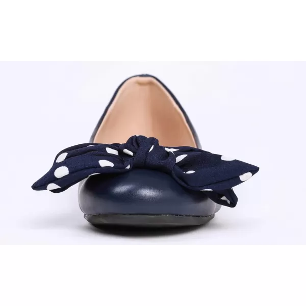 Feversole Women's Round Toe Cute Bow Trim Ballet Flats