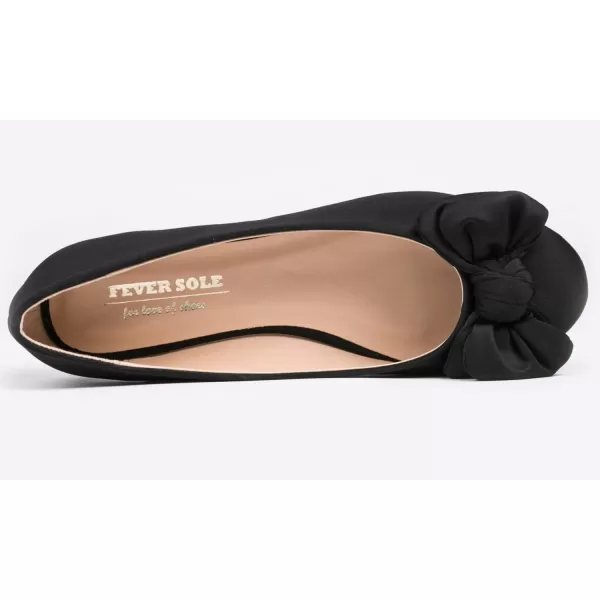 Feversole Women's Round Toe Cute Bow Trim Ballet Flats