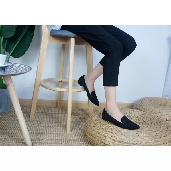 Feversole Women's Woven Fashion Breathable Knit Flat Shoes
