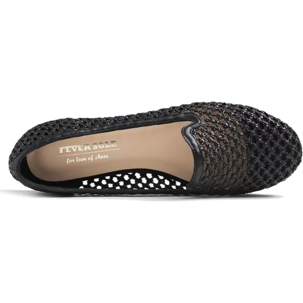 Feversole Women's Woven Fashion Breathable Knit Flat Shoes