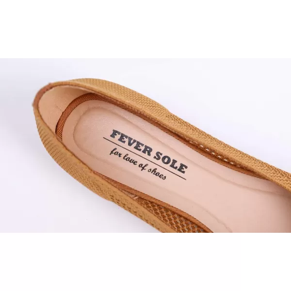 Feversole Women's Woven Fashion Breathable Knit Flat Shoes