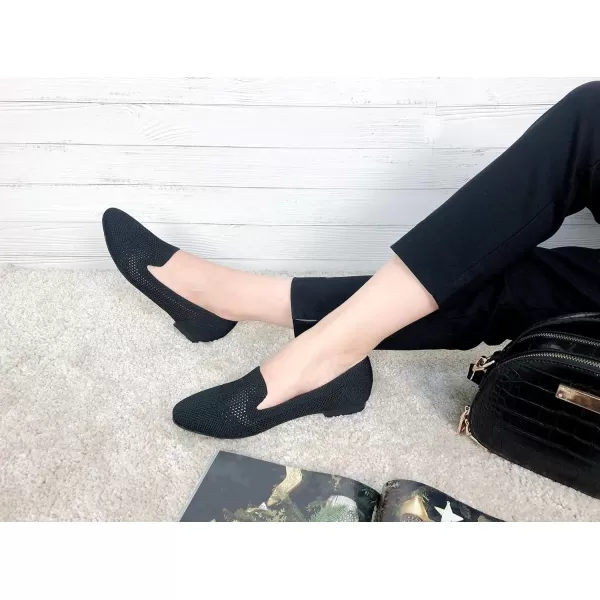 Feversole Women's Woven Fashion Breathable Knit Flat Shoes