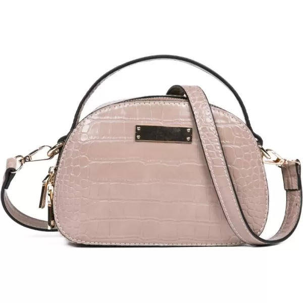 FEVERSOLE Crossbody Bag Double Zippers Women Fashion Small Satchel Shoulder Bag Tote With Removable Long Strap