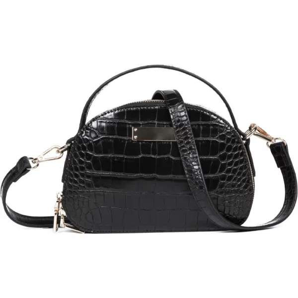 FEVERSOLE Crossbody Bag Double Zippers Women Fashion Small Satchel Shoulder Bag Tote With Removable Long Strap