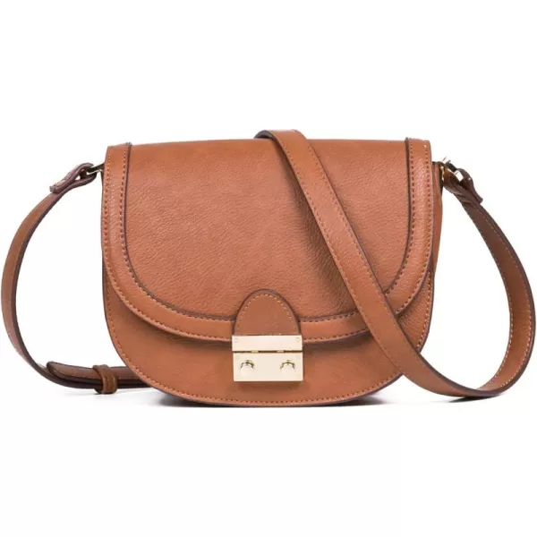 FEVERSOLE Crossbody Bag Vegan Leather Women Retro Small Saddle Satchel Shoulder Bag Tote With Long Adjustable Strap