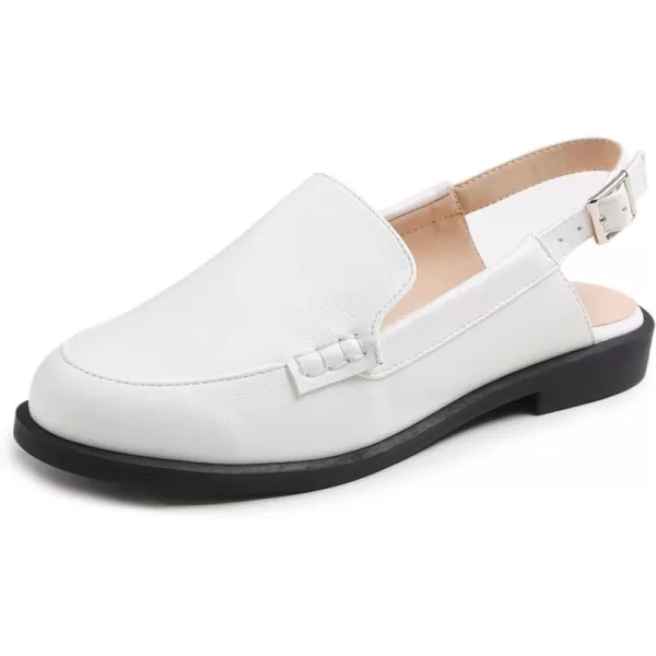 FEVERSOLE Pointed Toe Casual Slingback Flat Mules Women's Fashion Buckle Strap Slide Summer Slippers
