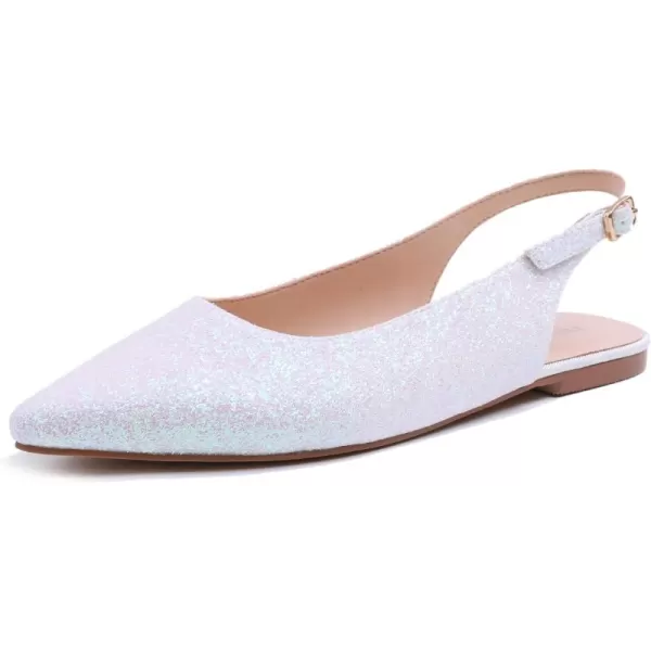 FEVERSOLE Pointed Toe Casual Slingback Flat Mules Women's Fashion Buckle Strap Slide Summer Slippers