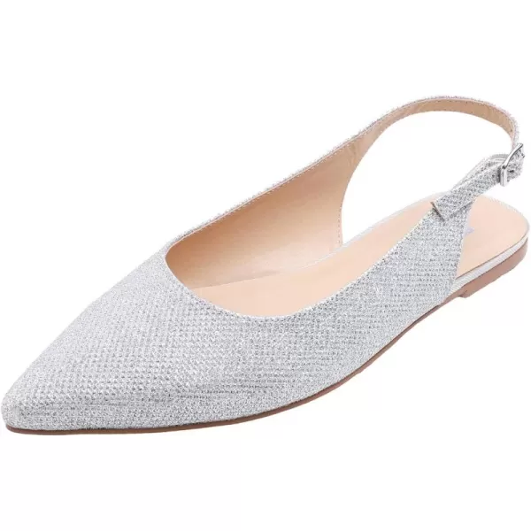 FEVERSOLE Pointed Toe Casual Slingback Flat Mules Women's Fashion Buckle Strap Slide Summer Slippers