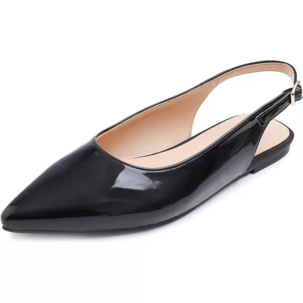 FEVERSOLE Pointed Toe Casual Slingback Flat Mules Women's Fashion Buckle Strap Slide Summer Slippers