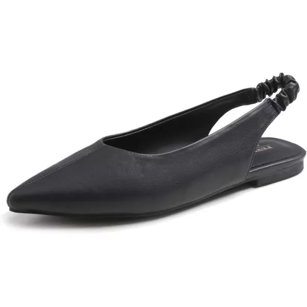 FEVERSOLE Pointed Toe Casual Slingback Flat Mules Women's Fashion Buckle Strap Slide Summer Slippers