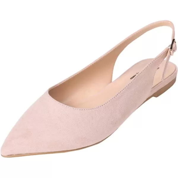 FEVERSOLE Pointed Toe Casual Slingback Flat Mules Women's Fashion Buckle Strap Slide Summer Slippers