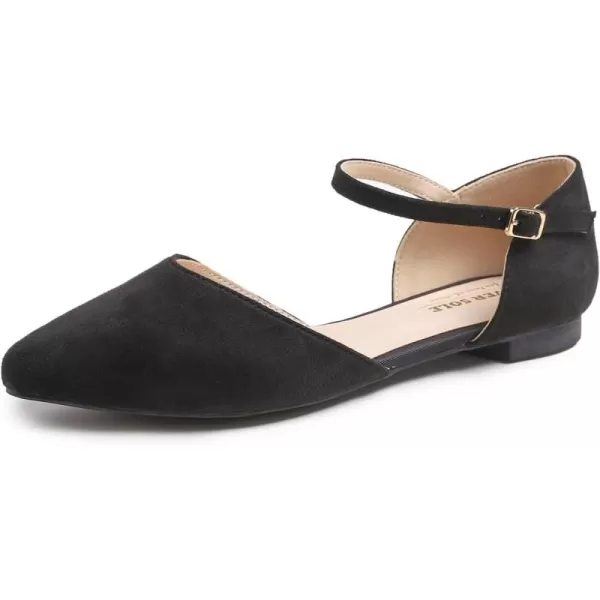FEVERSOLE Pointed Toe Casual Slingback Flat Mules Women's Fashion Buckle Strap Slide Summer Slippers