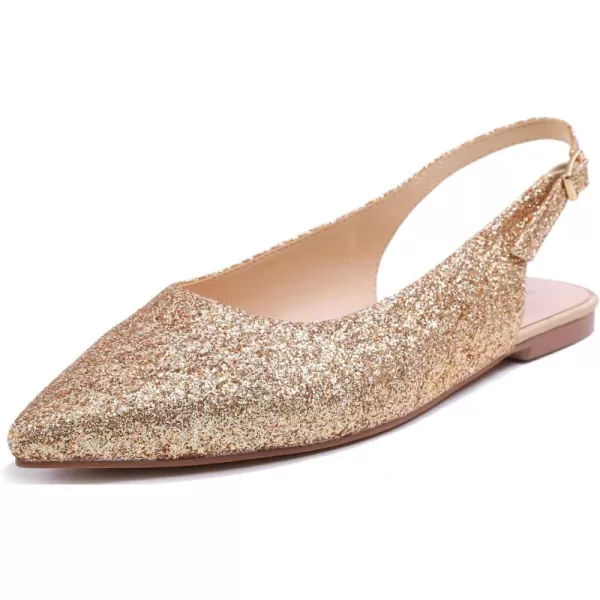 FEVERSOLE Pointed Toe Casual Slingback Flat Mules Women's Fashion Buckle Strap Slide Summer Slippers